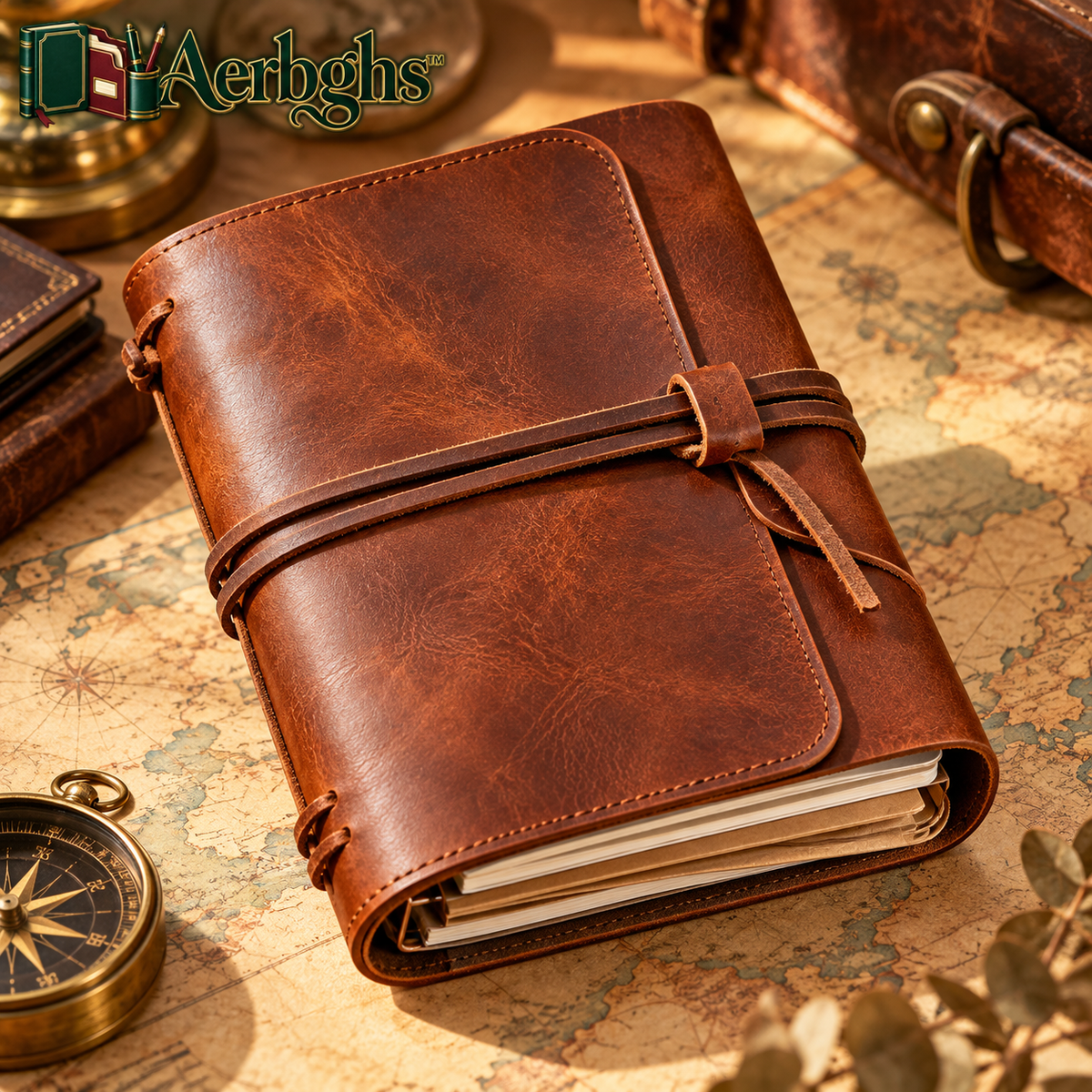 Aerbghs™ Refillable Traveler’s Journal with Wraparound Closure