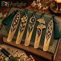 Aerbghs™ Antique Brass Botanical Bookmark Set with Tassels
