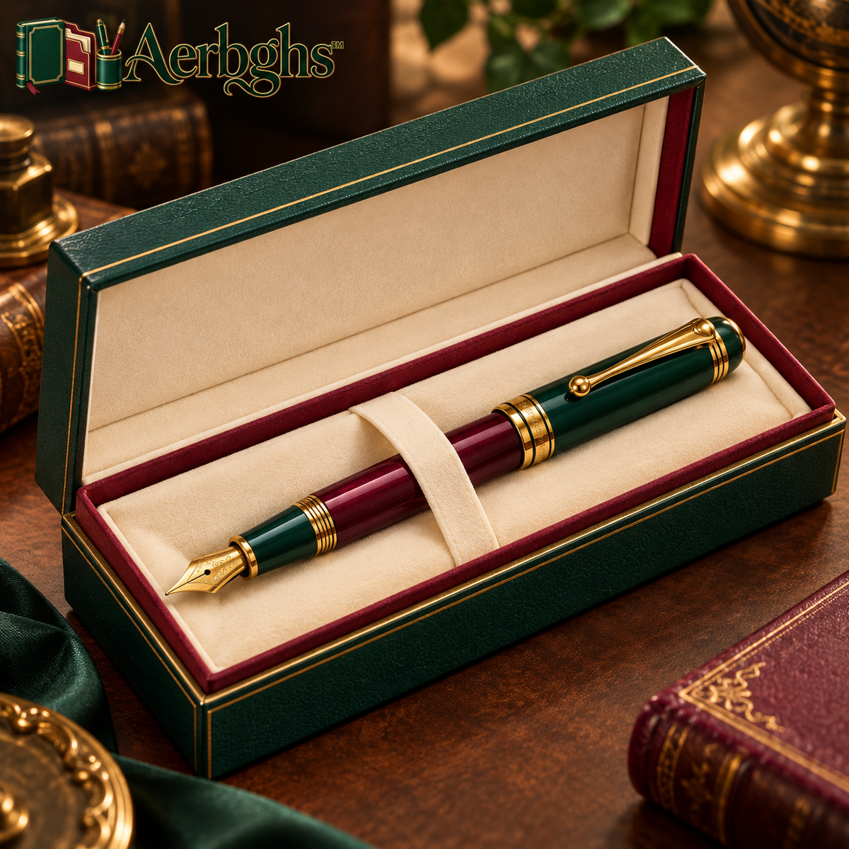 Aerbghs™ Classic Fountain Pen Gift Set in Vintage Presentation Case