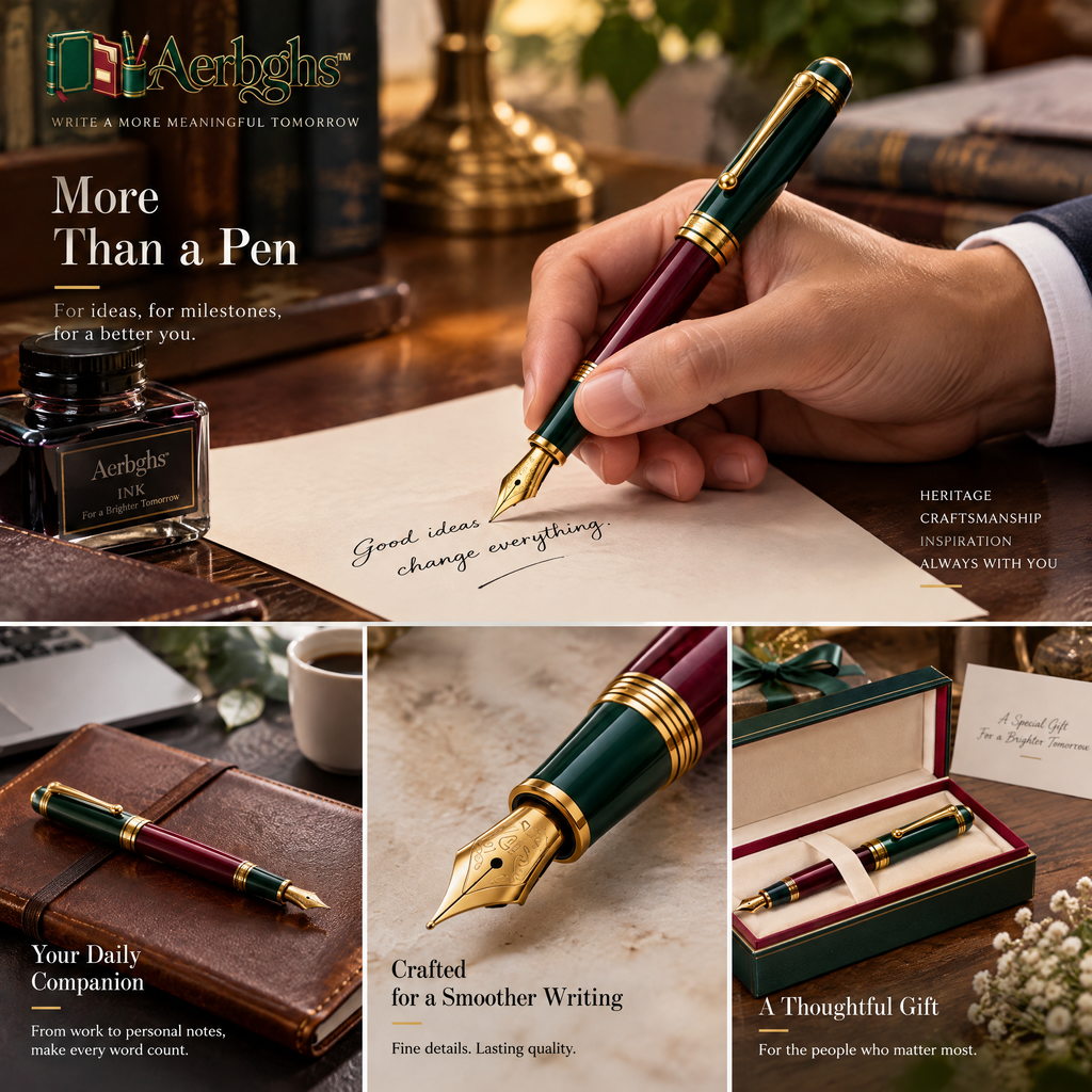 Aerbghs™ Classic Fountain Pen Gift Set in Vintage Presentation Case